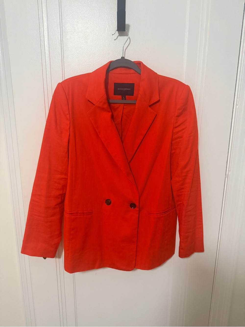 Banana Republic Bright Red Double-Breasted Blazer